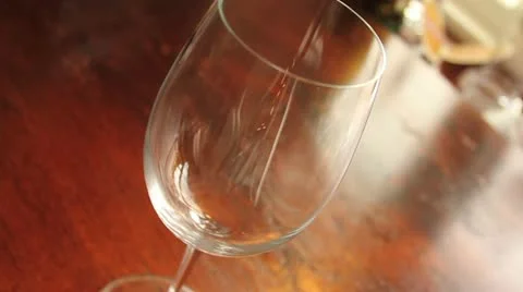 Pour red wine, dutch angle, looking down Stock Footage