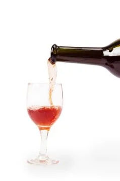 Pour red wine Stock Photos