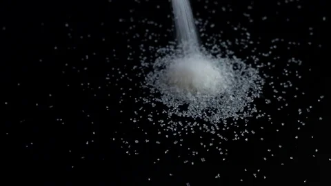 Pour sugar black background Video stock 74248889