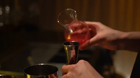 Pour syrup into a Shaker Stock Footage 104680440