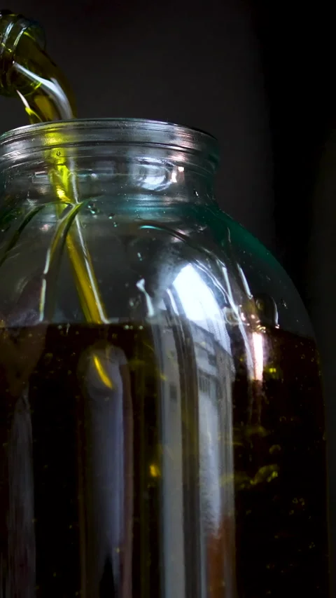Pour into a three-liter jar Handmade. Apprentice. Cosmetics made from natural 스톡 동영상 308839374
