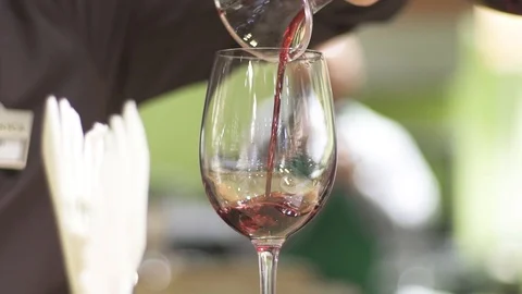 Pour wine into a glass Stock Footage 127354474