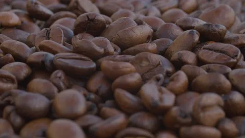 Poured coffee beans Stock Footage 137753875