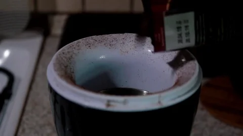 Poured coffee grinder Video stock 80217272