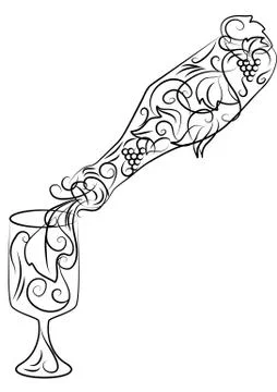Pouring abstract bottle Stock Illustration