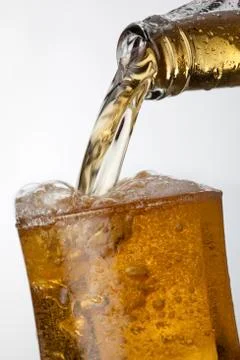 Pouring Apple Cider from a bottle Stock Photos