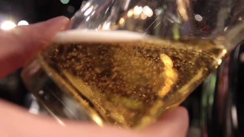 Pouring beer into glass, close-up. Stock Footage 144219663