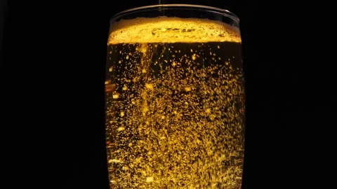 Pouring beer into a glass. Stock Footage 198550093