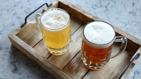 Pouring  beer into mug Stock Footage 93733522