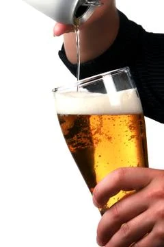 Pouring beer Stock Photos