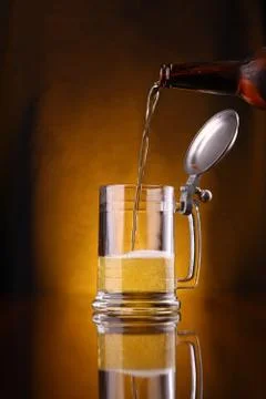 Pouring beer Stock Photos
