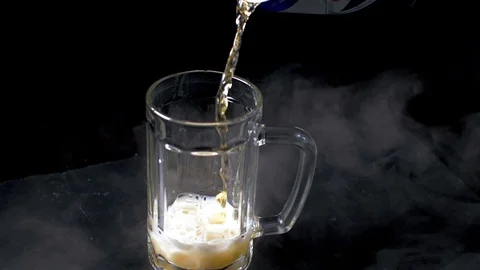 Pouring a beer slow motion Stock Footage 108144943