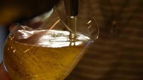 Pouring beer from tap at a bar Stock Footage 237705057