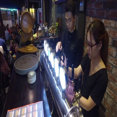 Pouring Beer from Taps Stock Footage 69445171