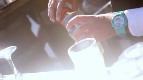 Pouring A Bottle Of Beer Stock Footage 78624238
