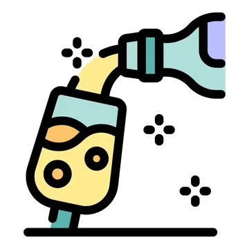 Pouring bubble tea into a plastic cup with straw from a bottle Stockillustratie
