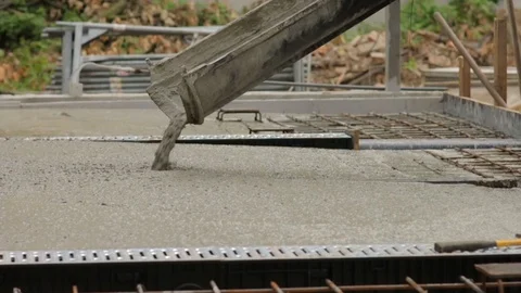 Pouring Building Foundation Stock Footage 104138667