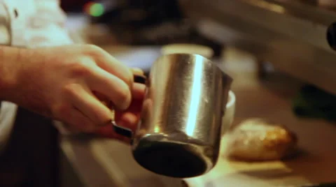 Pouring a cappuccino Stock Footage 45518273