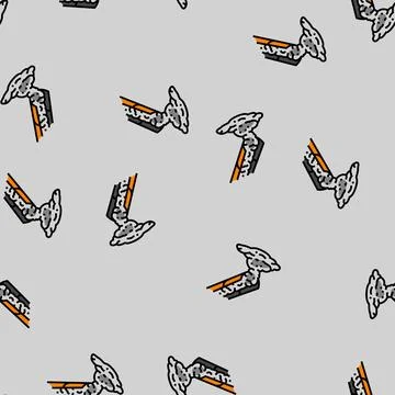 Pouring cement concrete vector seamless pattern Stock Illustration