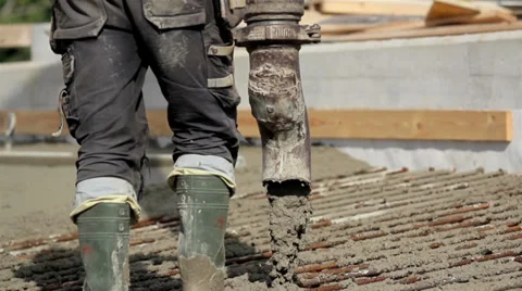 Pouring cement on the ground Stock Footage 32303568