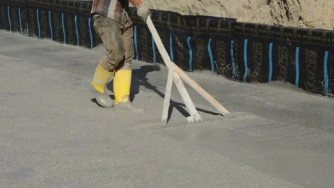 Pouring Cement on the Ground Video stock 245479737