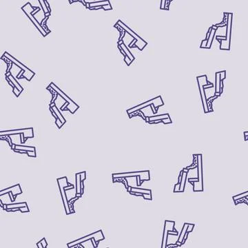 Pouring cement line vector seamless pattern Stock Illustration