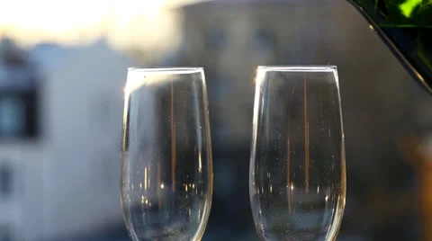 Pouring champagne 2 Stock Footage 23032798