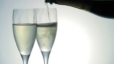Pouring champagne Stock Footage 8908552
