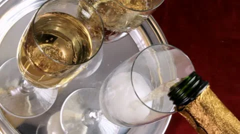 Pouring Champagne Stock Footage 12402803