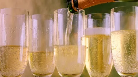 Pouring champagne Stock Footage 12404485