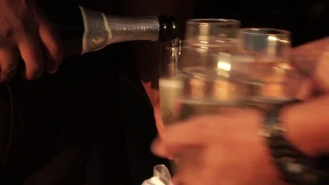 Pouring champagne Stock Footage 104776209