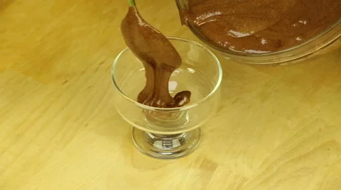 Pouring chocolate mousse Stock Footage 62246011