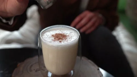 POURING CINNAMON ON SAHLEP Stock Footage 196166957