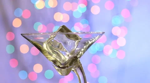 Pouring   clear cocktail Stock Footage 8600521