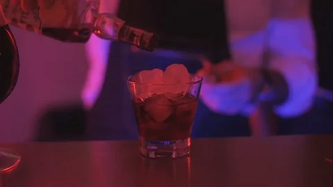Pouring a Cocktail Drink Stock Footage 90486140