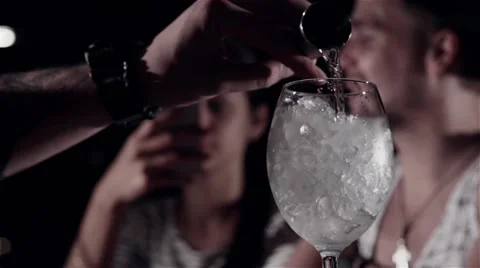 Pouring cocktail in slow motion Stock Footage 67862910