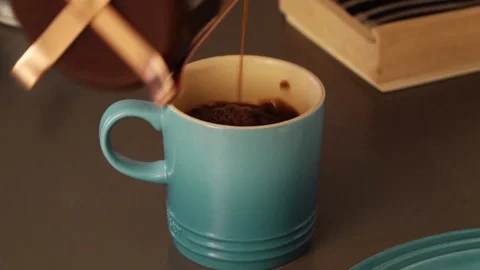 Pouring Coffe in mug. Stock Footage 78130648