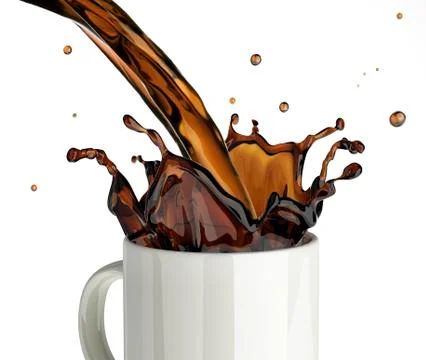 Pouring coffee, artwork Stock-Illustration
