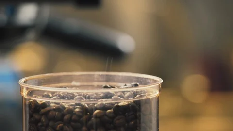 Pouring Coffee Beans 0002 Stock Footage 129304541
