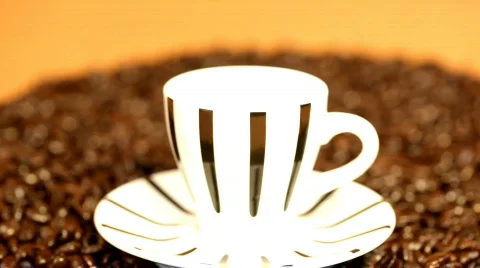 Pouring coffee beans into a cup Stock Footage 311670