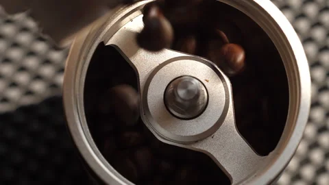 Pouring Coffee Beans In Grinder Stock Footage 238982187