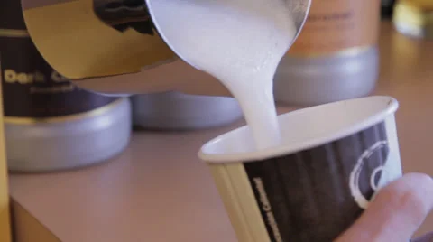 Pouring Coffee in Coffee Shop Stock Footage 34205204