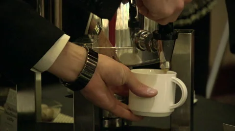 Pouring coffee at conference Video stock 1059375