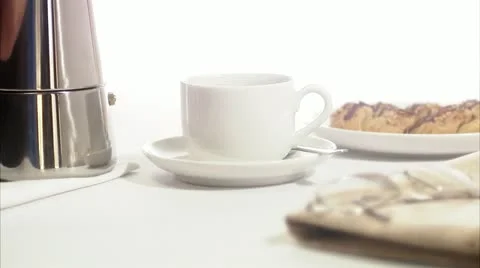 Pouring coffee into a cup Stock Footage 11286547