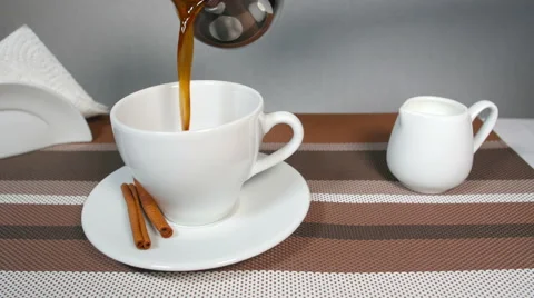 Pouring Coffee into Cup 스톡 동영상 59896330