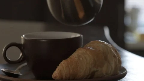Pouring coffee into cup . Stock Footage 84203916