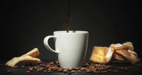 Pouring Coffee into Cup Stock Footage 135647157