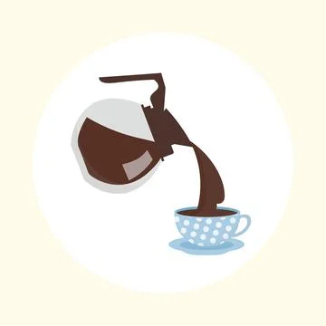 Pouring coffee into a cup Stock-Illustration