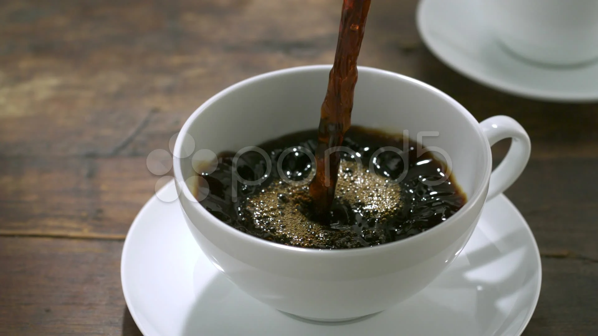 Pouring Hot Water into a Coffee Cup Stock Video - Video of shiny, motion:  61664771