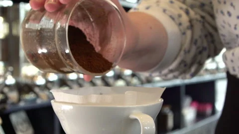 Pouring Coffee Grounds Stock Footage 223544334